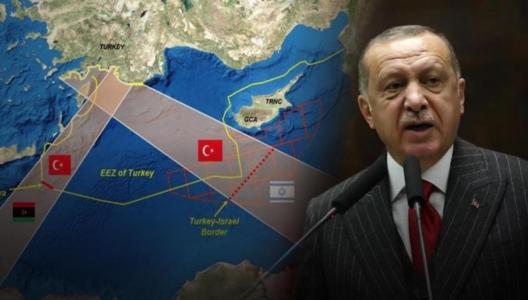 Έρχεται συμφωνία για τις ΑΟΖ Τουρκίας – Παλαιστίνης; – Ο Ερντογάν επιχειρεί να «εξαφανίσει» από τον χάρτη Ελλάδα και Κύπρο